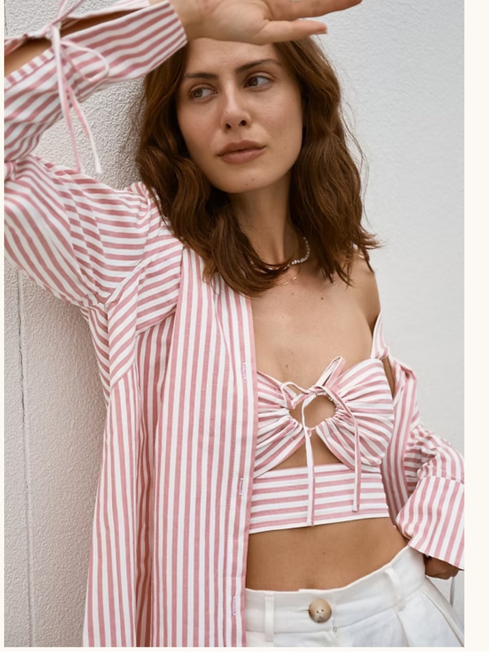 Modern Sunday Tie Sleeve Button Up